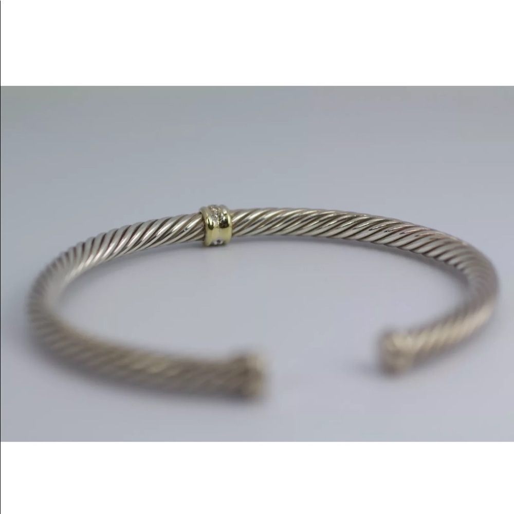 David Yurman 18k & SS diamond bangle - Picture 6 of 6